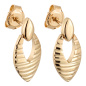 Preview: Ohrstecker oval 333 Gelbgold diamantierte Ohrringe