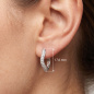 Preview: Creolen geschwungen 925 Sterling Silber 74 Zirkonia Ohrringe