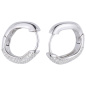 Preview: Creolen geschwungen 925 Sterling Silber 74 Zirkonia Ohrringe