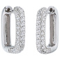 Preview: Creolen eckig 925 Sterling Silber 74 Zirkonia Ohrringe