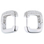 Preview: Creolen eckig 925 Sterling Silber 74 Zirkonia Ohrringe