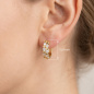 Preview: Creolen oval 925 Sterling Silber vergoldet 12 Zirkonia Ohrringe