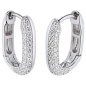 Preview: Creolen eckig 925 Sterling Silber 54 Zirkonia Ohrringe