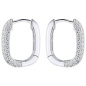 Preview: Creolen eckig 925 Sterling Silber 54 Zirkonia Ohrringe