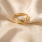 Preview: Damen Ring geriffelt 925 Sterling Silber vergoldet Silberring