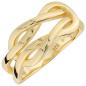 Preview: Damen Ring Schlaufe 925 Sterling Silber vergoldet Silberring