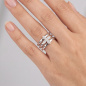 Preview: Damen Ring Blume 925 Sterling Silber 24 Zirkonia Silberring