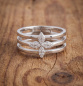 Preview: Damen Ring Blume 925 Sterling Silber 24 Zirkonia Silberring
