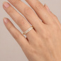 Preview: Damen Ring schmal 925 Sterling Silber vergoldet 20 Zirkonia Silberring