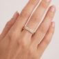 Preview: Damen Ring schmal 925 Sterling Silber vergoldet 20 Zirkonia Silberring