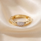 Preview: Damen Ring 925 Sterling Silber vergoldet 18 Zirkonia Silberring