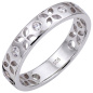 Preview: Damen Ring Blume 925 Sterling Silber 5 Zirkonia Silberring