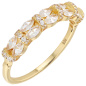 Preview: Damen Ring schmal 925 Sterling Silber vergoldet 40 Zirkonia Silberring