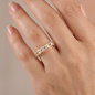 Preview: Damen Ring schmal 925 Sterling Silber vergoldet 40 Zirkonia Silberring