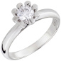 Preview: Damen Ring 925 Sterling Silber 1 Zirkonia Silberring
