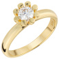 Preview: Damen Ring 925 Sterling Silber vergoldet 1 Zirkonia Silberring