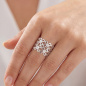 Preview: Damen Ring Blume 925 Sterling Silber 8 Zirkonia Silberring