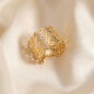 Preview: Damen Ring Blume 925 Sterling Silber vergoldet 8 Zirkonia Silberring