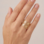 Preview: Damen Ring Blume 925 Sterling Silber vergoldet 8 Zirkonia Silberring