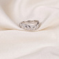 Preview: Damen Ring Welle 925 Sterling Silber 21 Zirkonia Silberring