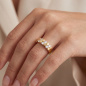 Preview: Damen Ring 925 Sterling Silber vergoldet 10 Zirkonia Silberring