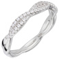 Preview: Damen Ring geflochten 925 Sterling Silber 40 Zirkonia Silberring