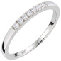 Preview: Damen Ring schmal 925 Sterling Silber 7 Zirkonia Silberring