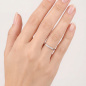 Preview: Damen Ring schmal 925 Sterling Silber 7 Zirkonia Silberring