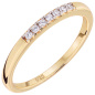 Preview: Damen Ring schmal 925 Sterling Silber vergoldet 7 Zirkonia Silberring
