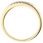 Preview: Damen Ring schmal 925 Sterling Silber vergoldet 7 Zirkonia Silberring