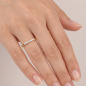 Preview: Damen Ring schmal 925 Sterling Silber vergoldet 7 Zirkonia Silberring