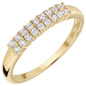 Preview: Damen Ring schmal 925 Sterling Silber vergoldet 18 Zirkonia Silberring