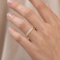 Preview: Damen Ring schmal 925 Sterling Silber vergoldet 18 Zirkonia Silberring