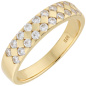Preview: Damen Ring 925 Sterling Silber vergoldet 20 Zirkonia Silberring