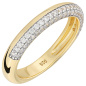 Preview: Damen Ring schmal 925 Sterling Silber vergoldet 48 Zirkonia Silberring