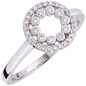 Preview: Damen Ring Kreis 925 Sterling Silber 36 Zirkonia Silberring