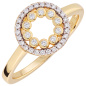 Preview: Damen Ring Kreis 925 Sterling Silber vergoldet 36 Zirkonia Silberring
