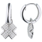 Preview: Creolen gekreuzt 925 Sterling Silber 56 Zirkonia Ohrringe