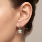 Preview: Creolen gekreuzt 925 Sterling Silber 56 Zirkonia Ohrringe