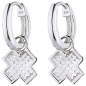 Preview: Creolen gekreuzt 925 Sterling Silber 56 Zirkonia Ohrringe