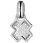 Preview: Anhänger gekreuzt 925 Sterling Silber 28 Zirkonia Silberanhänger