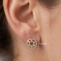 Preview: Ohrstecker Kreis 925 Sterling Silber vergoldet 56 Zirkonia