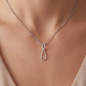 Preview: Anhänger Schleife 925 Sterling Silber 26 Zirkonia Silberanhänger