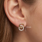 Preview: Ohrstecker Kreise 925 Sterling Silber vergoldet 22 Zirkonia