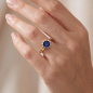 Preview: Damen Ring 925 Sterling Silber vergoldet 1 Spinell Silberring
