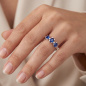 Preview: Damen Ring 925 Sterling Silber 4 Zirkonia 3 Spinelle Silberring