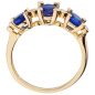 Preview: Damen Ring 925 Sterling Silber vergoldet 4 Zirkonia 3 Spinelle Silberring