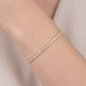 Preview: Armband Tennisarmband 925 Sterling Silber vergoldet 84 Zirkonia 19 cm