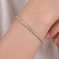 Preview: Armband Tennisarmband 925 Sterling Silber 84 Zirkonia gelb 19 cm