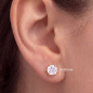 Preview: Ohrstecker Solitär 333 Gelbgold 2 Lab-Grown-Diamanten Brillanten 1,0 ct.